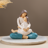 Mother and Daughter Figurine in Neutral Tones