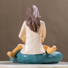 Mother and Daughter Figurine in Neutral Tones