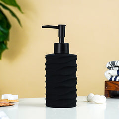 Matte Black Ripple Ceramic Soap Dispenser