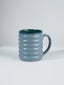Blue Ceramic Mug with Ribbed Texture - The Golden Theory