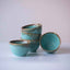 Blue Round-Shaped Small Bowl with Drops Border Design - The Golden Theory