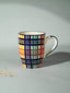 Multicolor Plaid Ceramic Mug - The Golden Theory