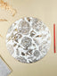 White & Gold Floral Table Mat with Botanical Illustration - The Golden Theory
