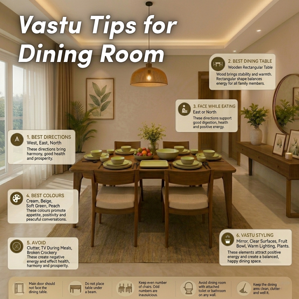 Vastu Tips for Dining Room: Complete Guide to Direction, Placement & Styling