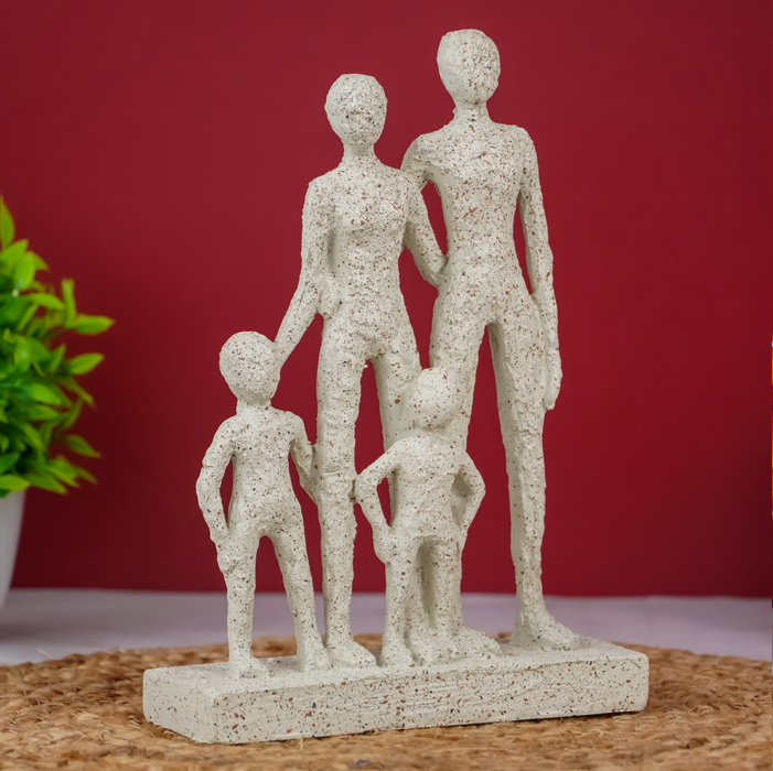 Beige Abstract Family Sculpture - Minimalist Art for Modern Decor