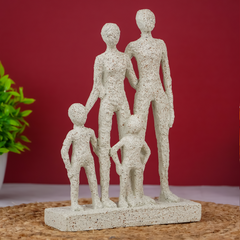 Beige Abstract Family Sculpture - Minimalist Art for Modern Decor