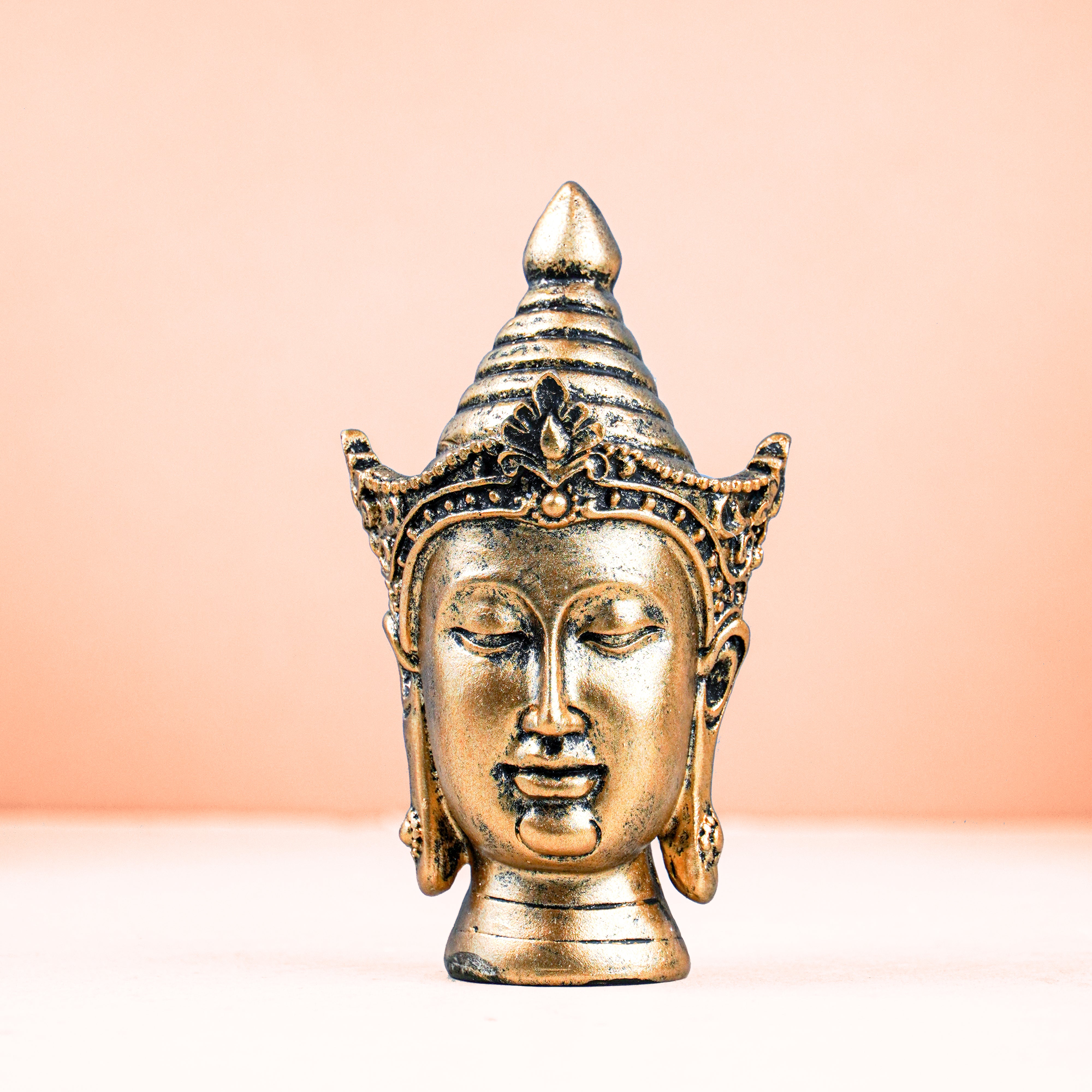 Mini Gold Buddha Head Statue