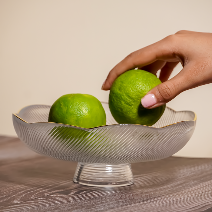 Translucent Ripple Glass Fruit Bowl - Small Main image