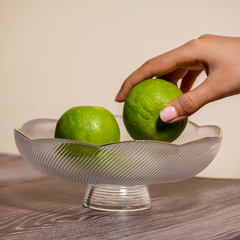 Translucent Ripple Glass Fruit Bowl - Small