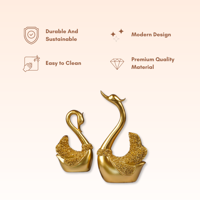 Gold Swan Statues