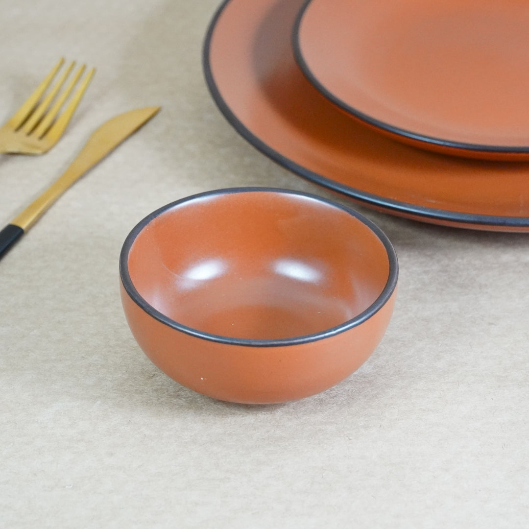 Rust Ceramic Dinner Set (Set of 12)