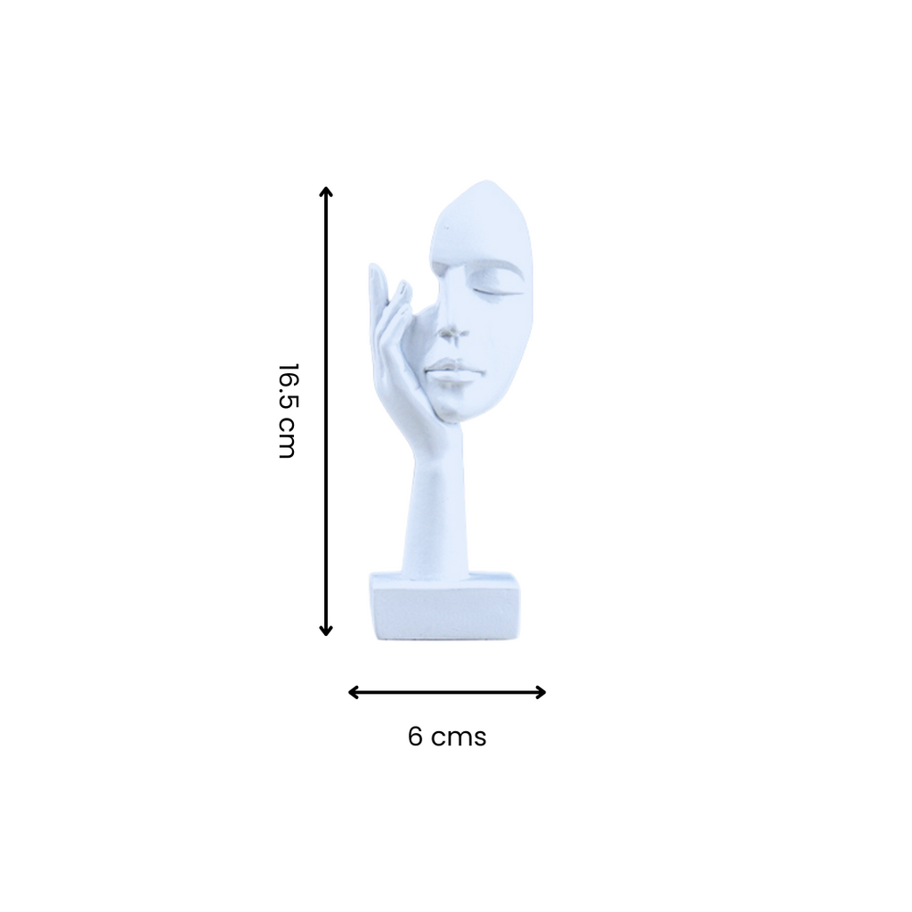 White Abstract Face Sculptures Set of 3