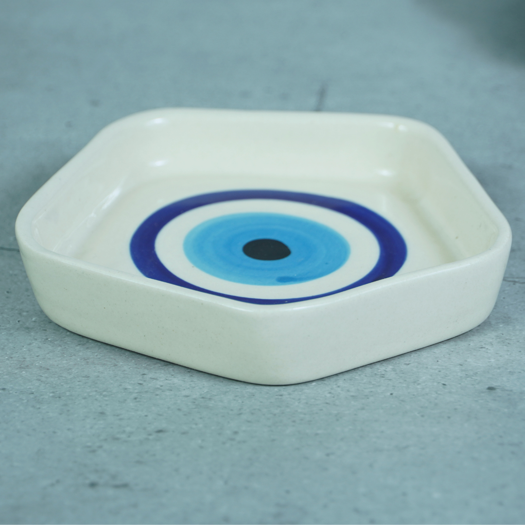 Evil Eye Ceramic Cup and Saucer