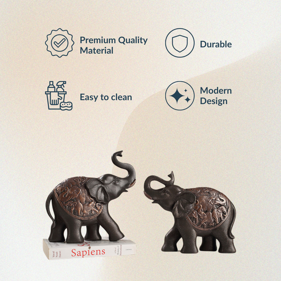 European Elephant Decoration Figurine | Set of 2