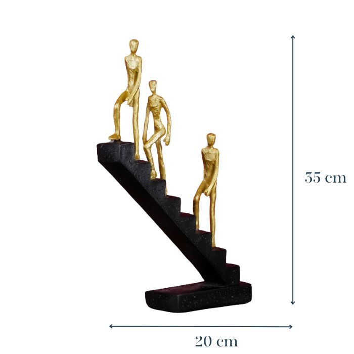 Men Climbing Staircase Sculpture - Modern Inspirational Art