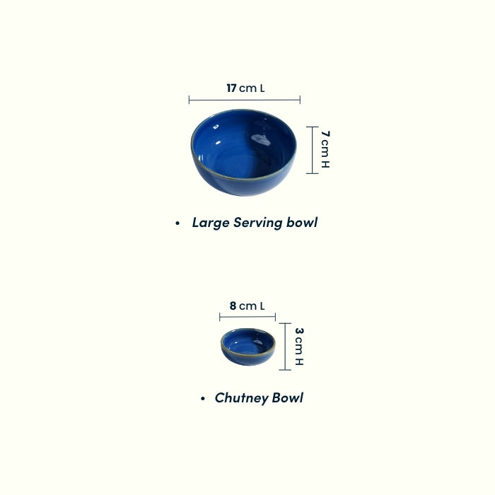 Modern Blue & White Ceramic Dinner Set of 25