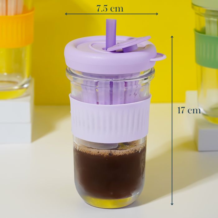 Violet Silicone Grip Sipper with Infuser