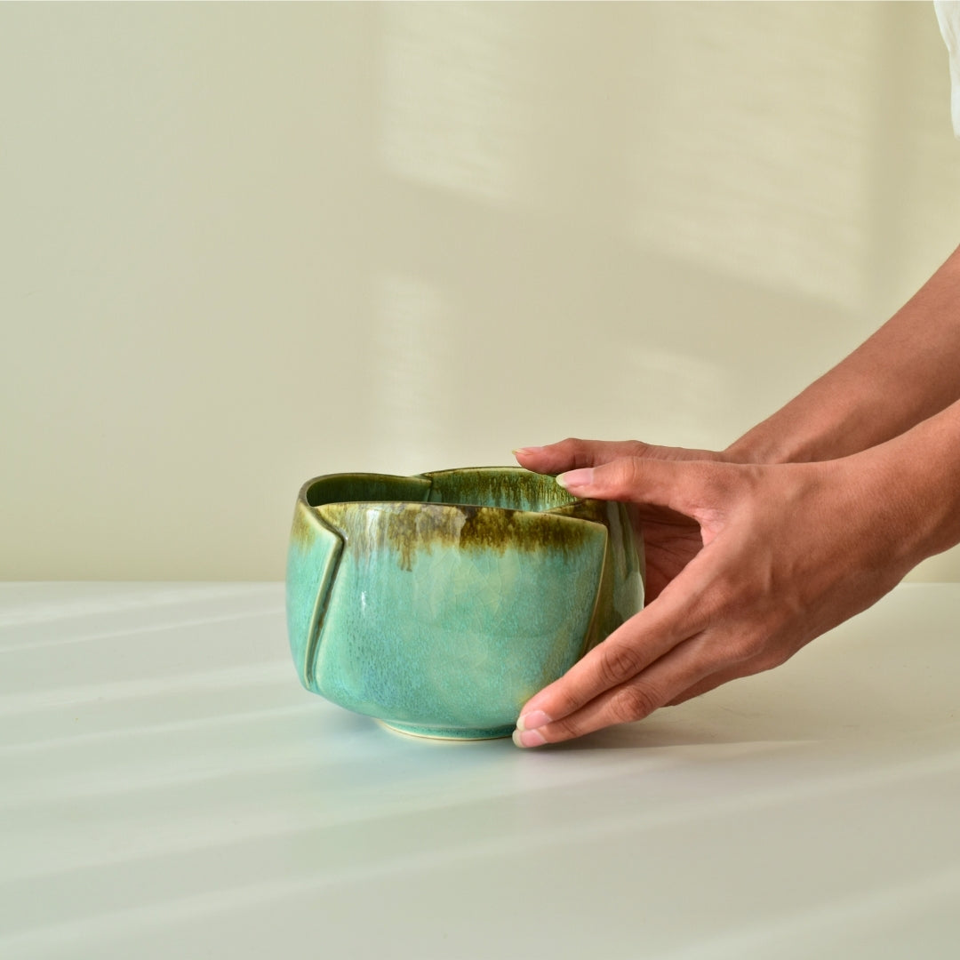 Green Ceramic Serving Bowl