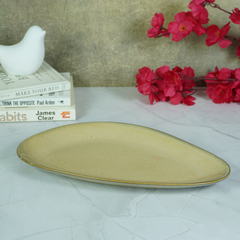 Beige Ceramic Oval Shaped Platter