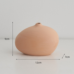 Matte Pink Pebble Vase with Organic Shape