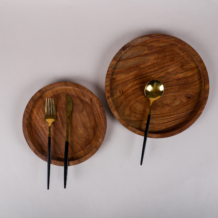 wooden quarter plates