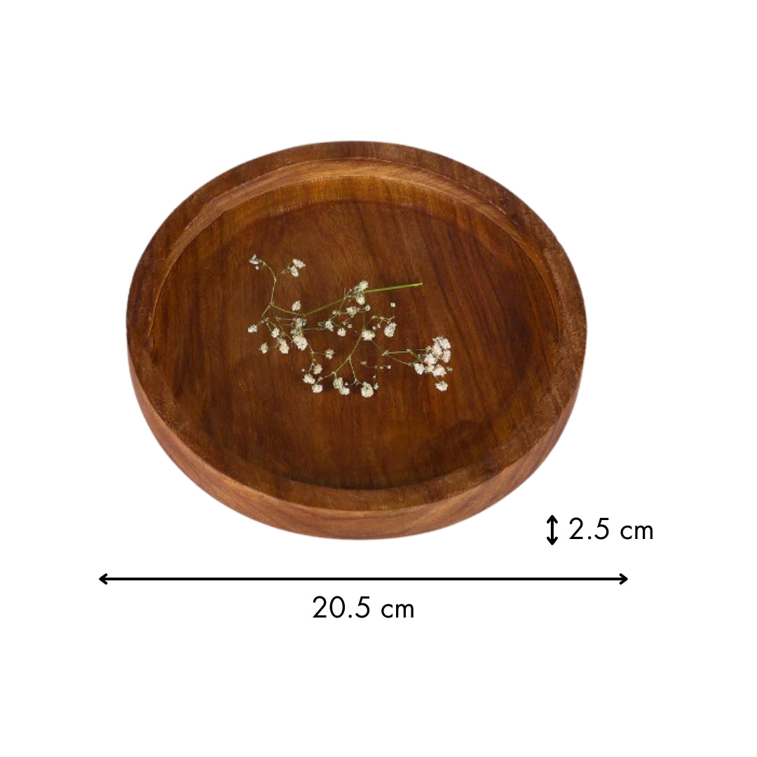 Solid Wooden Quarter Plate