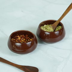 Brown Ceramic Dip Delight | Set of 2