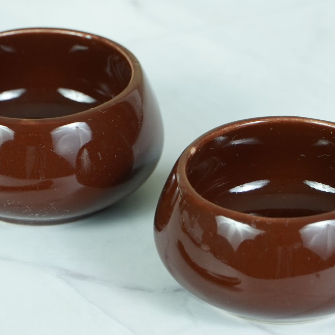 Brown Ceramic Dip Delight | Set of 2