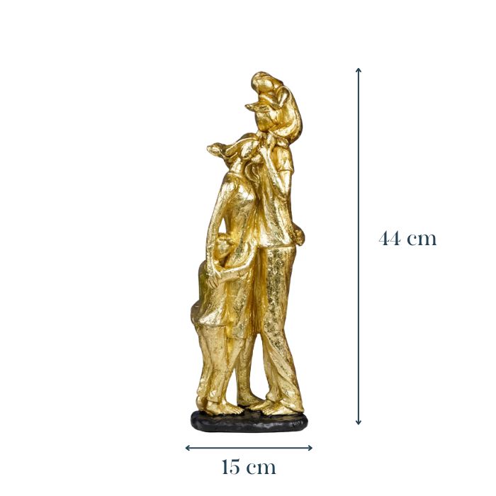 Golden Family Embrace Sculpture