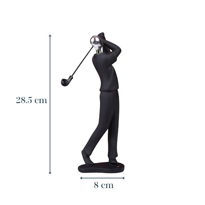 Black and Silver Golf Swing Sculpture