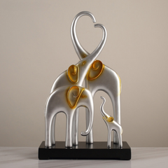 Elephant Family Showpiece | Silver