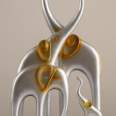 Elephant Family Showpiece | Silver