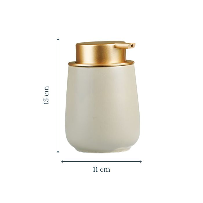 Chic Beige Soap Dispenser with Gold Pump