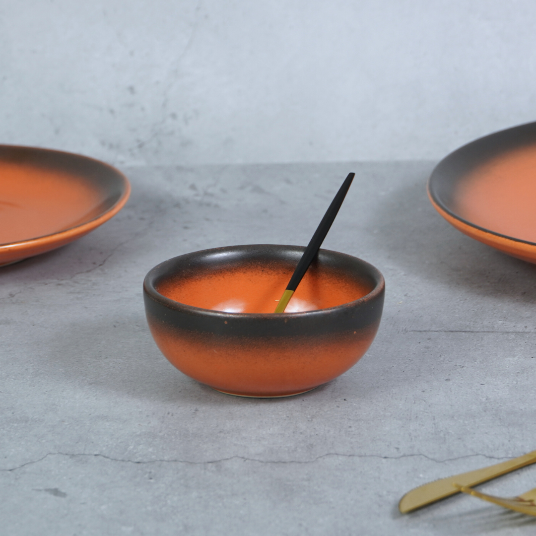 Ceramic Smoky Citrus Edge Dinner Set (Set of 20)