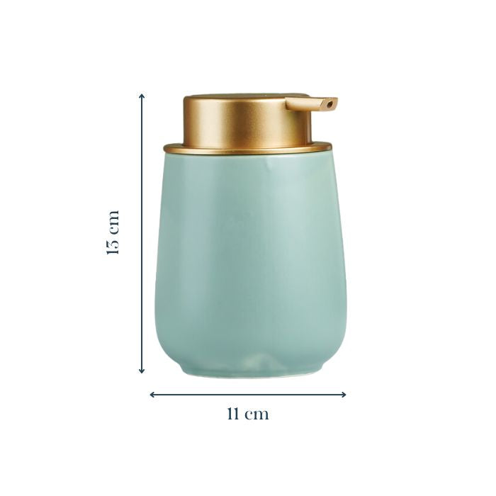 Modern Green Soap Dispenser with Gold Top