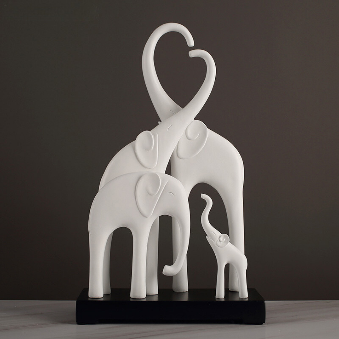 Elephant Family Showpiece | White Main image