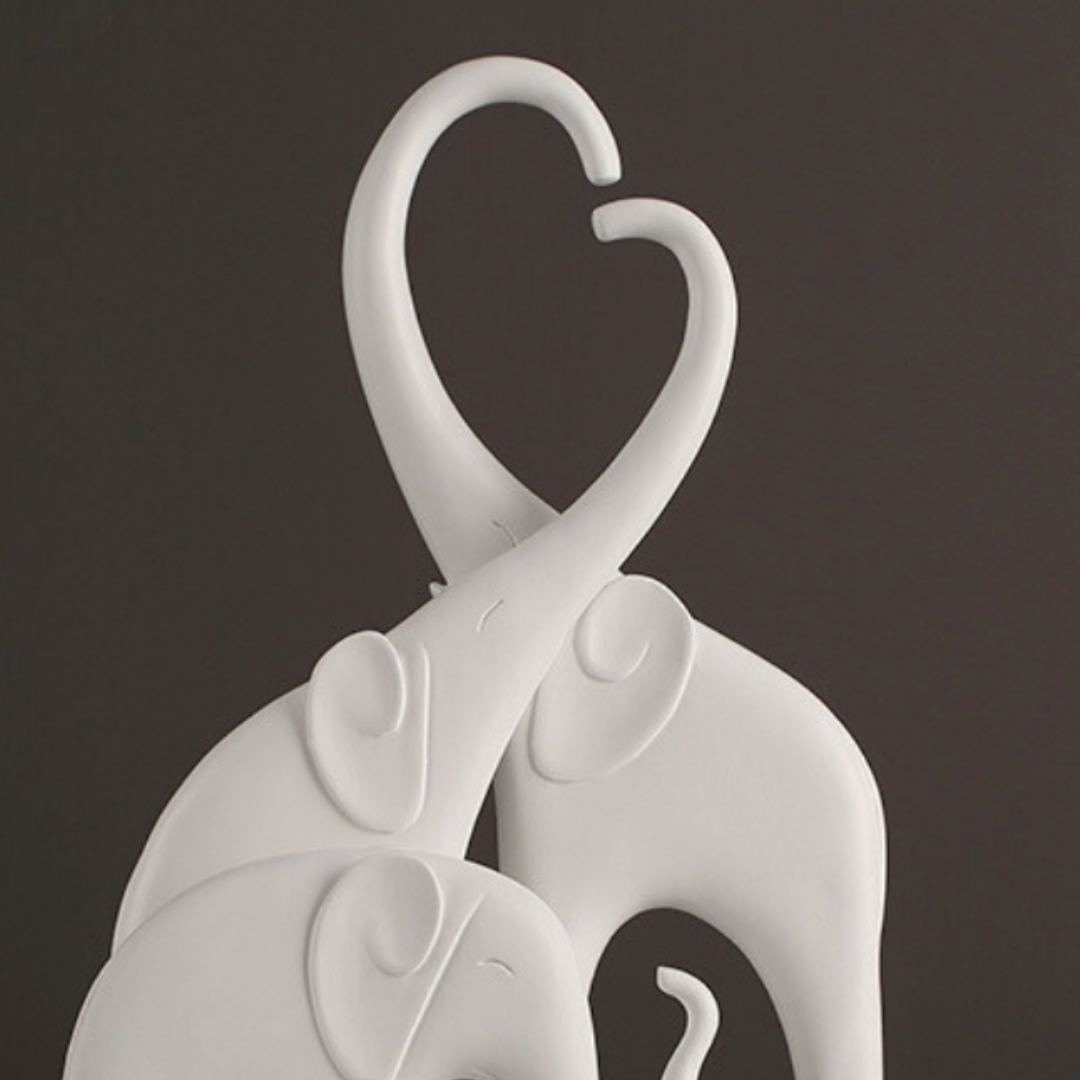 Elephant Family Showpiece | White Secondary image
