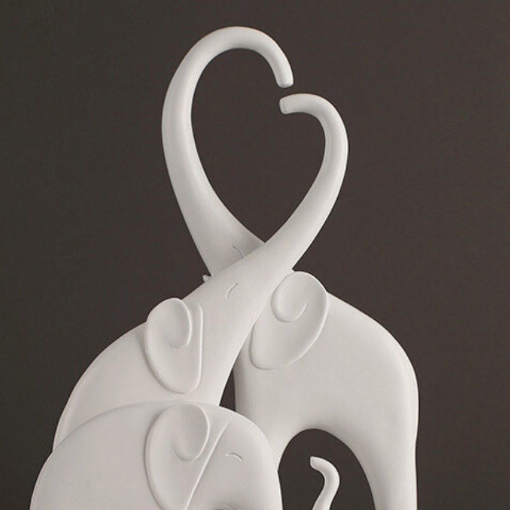 Elephant Family Showpiece | White