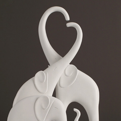 Elephant Family Showpiece | White