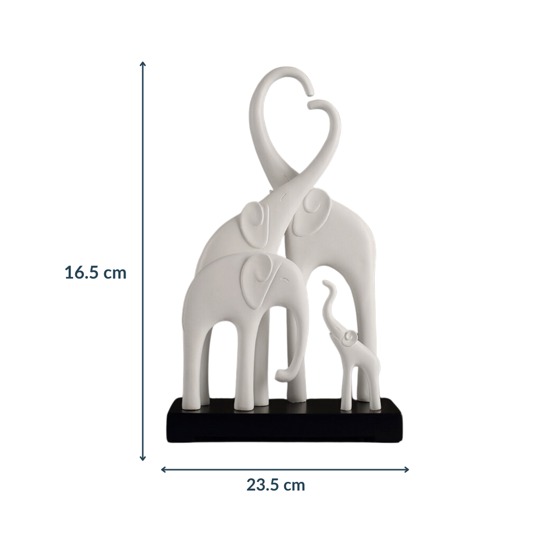 Elephant Family Showpiece | White