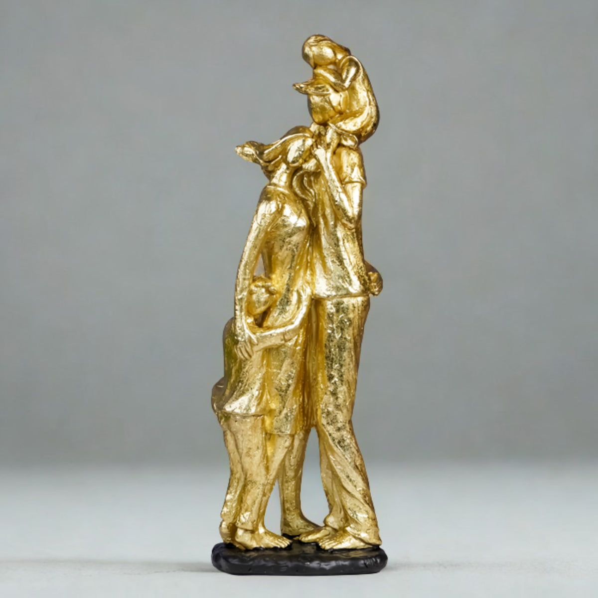 Golden Family Embrace Sculpture