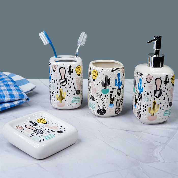 Cactus Bathroom Set - Kids Themed Bath Accessories