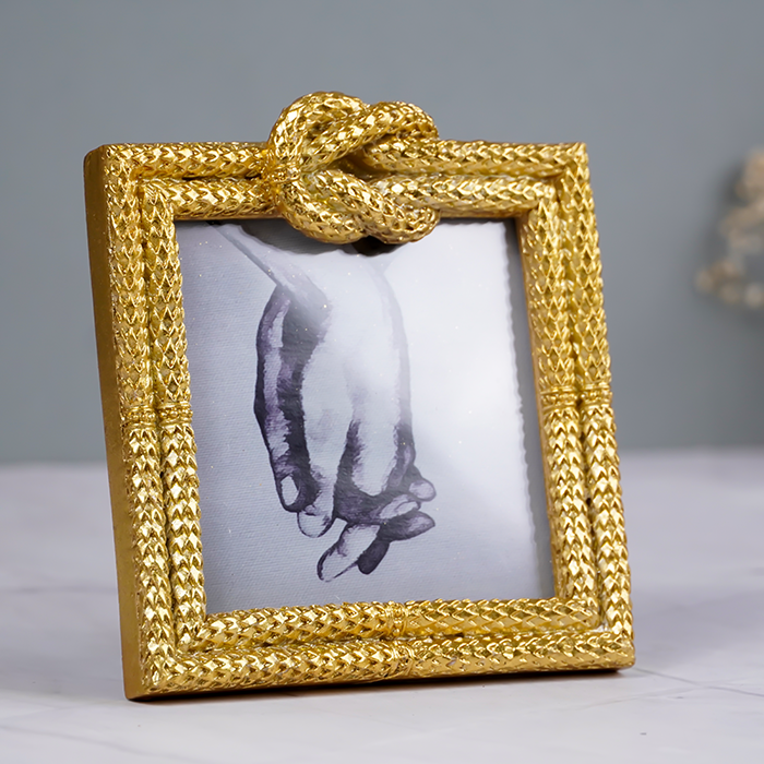 Gold Textured Photo Frame with Knot Detail