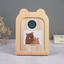 Natural Wood Finish Photo Frame with Bear Ears Design