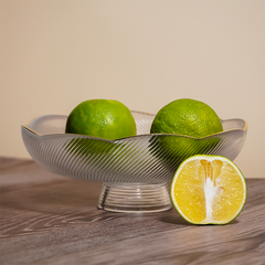 Translucent Ripple Glass Fruit Bowl - Small