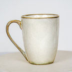 Ivory Ceramic Mug and Crescent Plate Set
