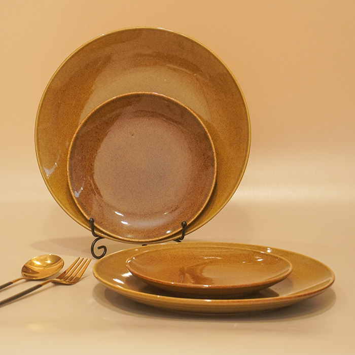 Golden Color Dinner Set - Set of 4