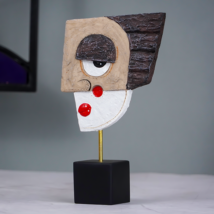 Abstract Cubist Face Sculpture