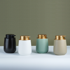 Modern Green Soap Dispenser with Gold Top