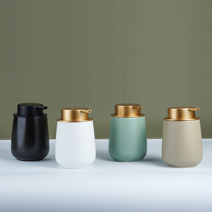 Sleek Black Soap Dispenser with Black Lid
